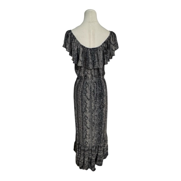 MADISON Off the Shoulder Maxi Dress Snakeskin Animal Print Vacation Party Size M - Picture 1 of 6